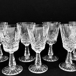 Vintage Waterford Kenmare Claret Wine Glasses Set of 7 Crystal Signed